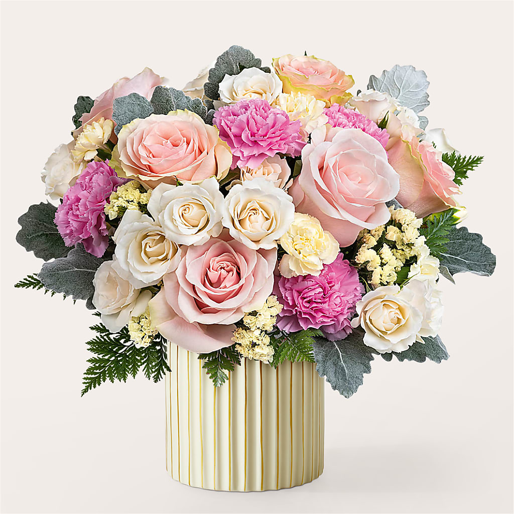 Blissful Moments Bouquet with Ivory Vase – Rhodes Family Price Chopper, Branson MO