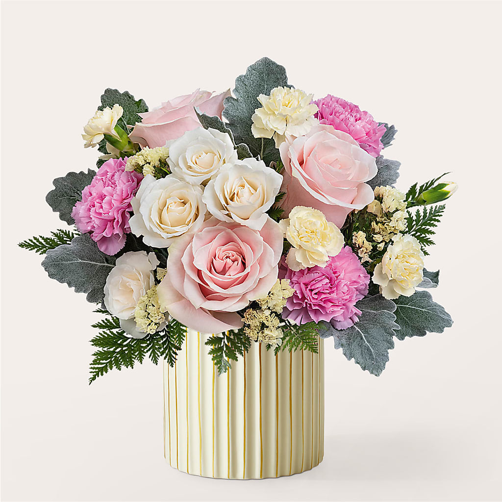 Blissful Moments Bouquet with Ivory Vase – Rhodes Family Price Chopper, Branson MO