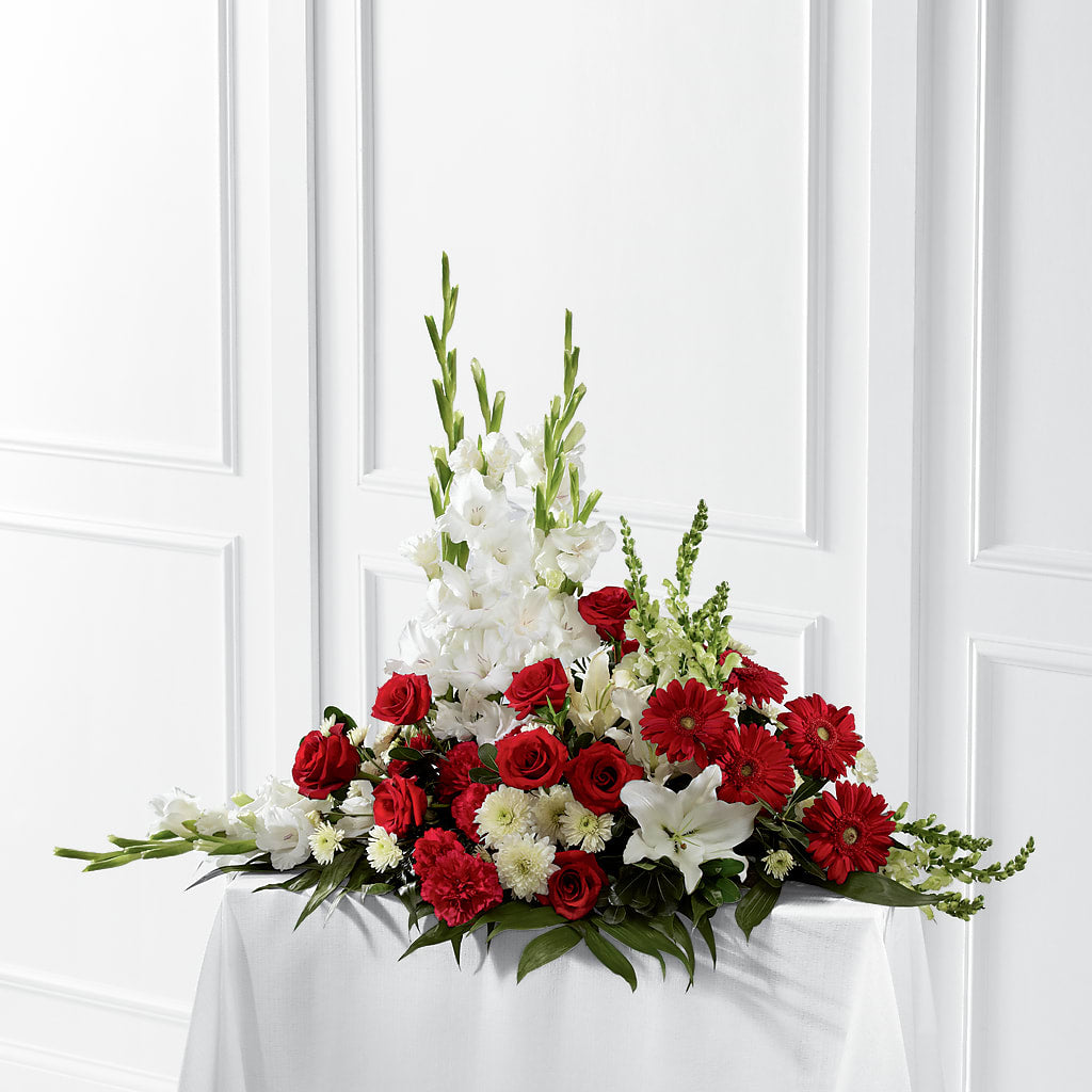 Crimson & White Arrangement – Rhodes Family Price Chopper, Branson MO