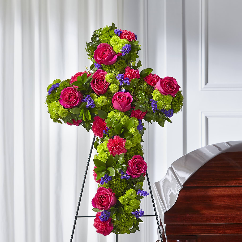 Tribute Rose Floral Cross – Rhodes Family Price Chopper, Branson MO