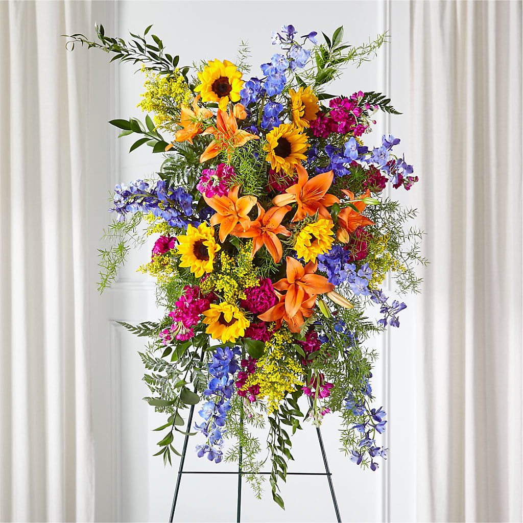 Sunlit Memories Standing Spray (Standard) – Rhodes Family Price Chopper, Branson MO