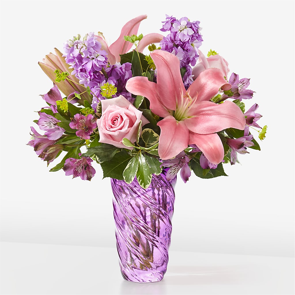 Precious Petals Bouquet with Luxe Swirl Vase – Rhodes Family Price Chopper, Branson MO