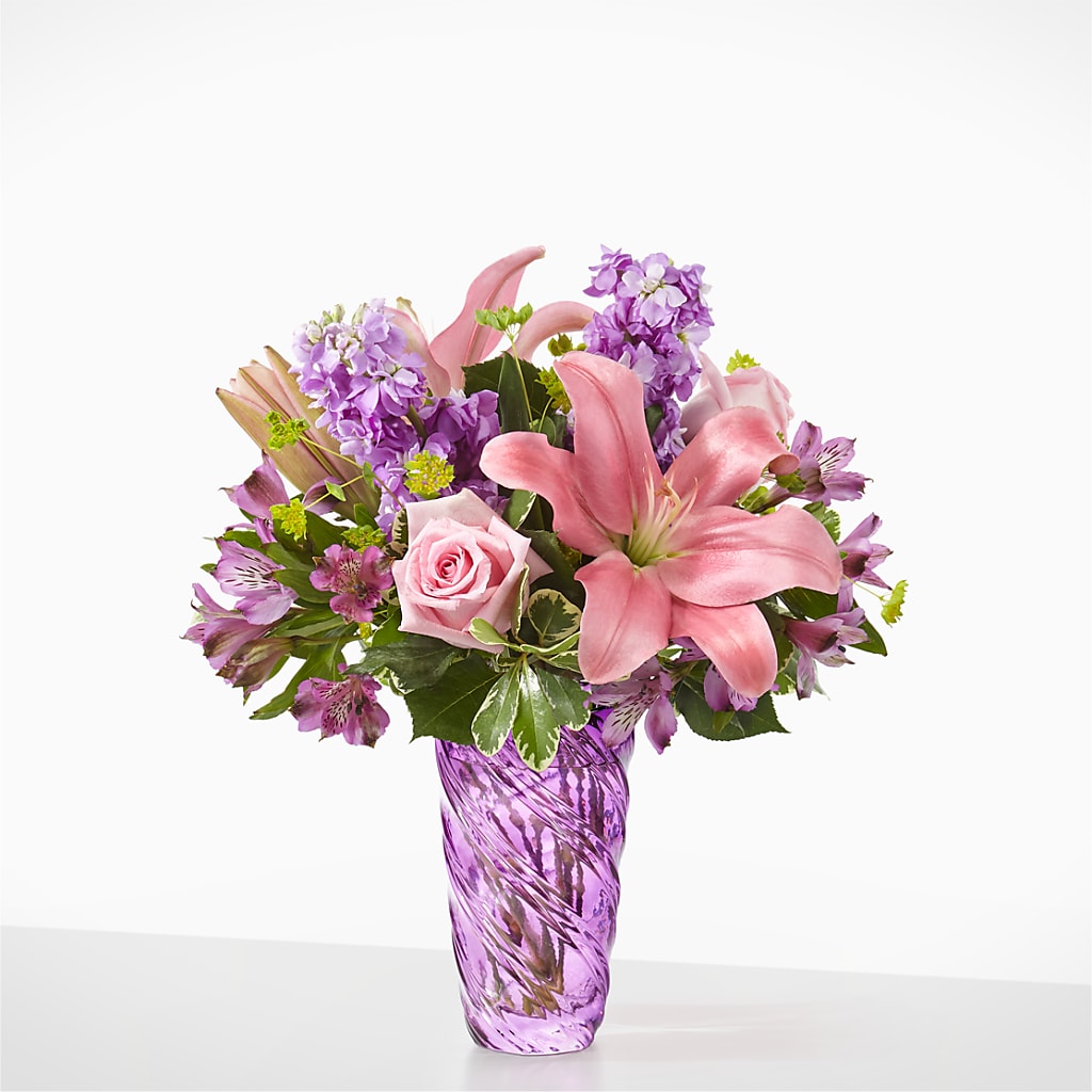 Precious Petals Bouquet with Luxe Swirl Vase – Rhodes Family Price Chopper, Branson MO
