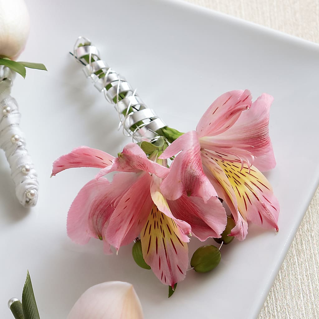 Pink Peruvian Lily Boutonniere – Rhodes Family Price Chopper, Branson MO