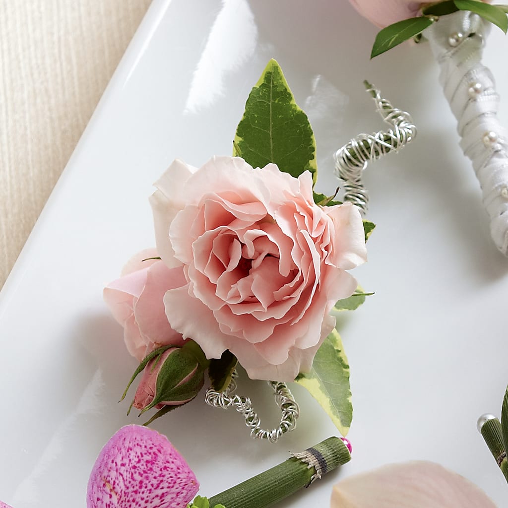 Pink Spray Rose Boutonniere – Rhodes Family Price Chopper, Branson MO