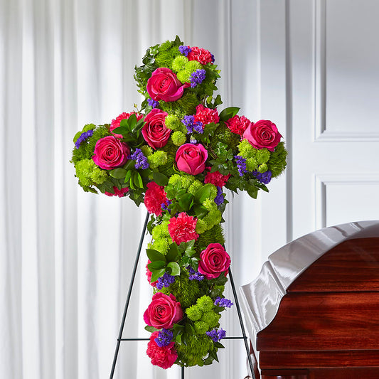 Tribute Rose Floral Cross –  Rhodes Family Price Chopper, Branson MO