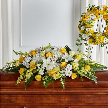 Golden Harmony Casket Spray –  Rhodes Family Price Chopper, Branson MO