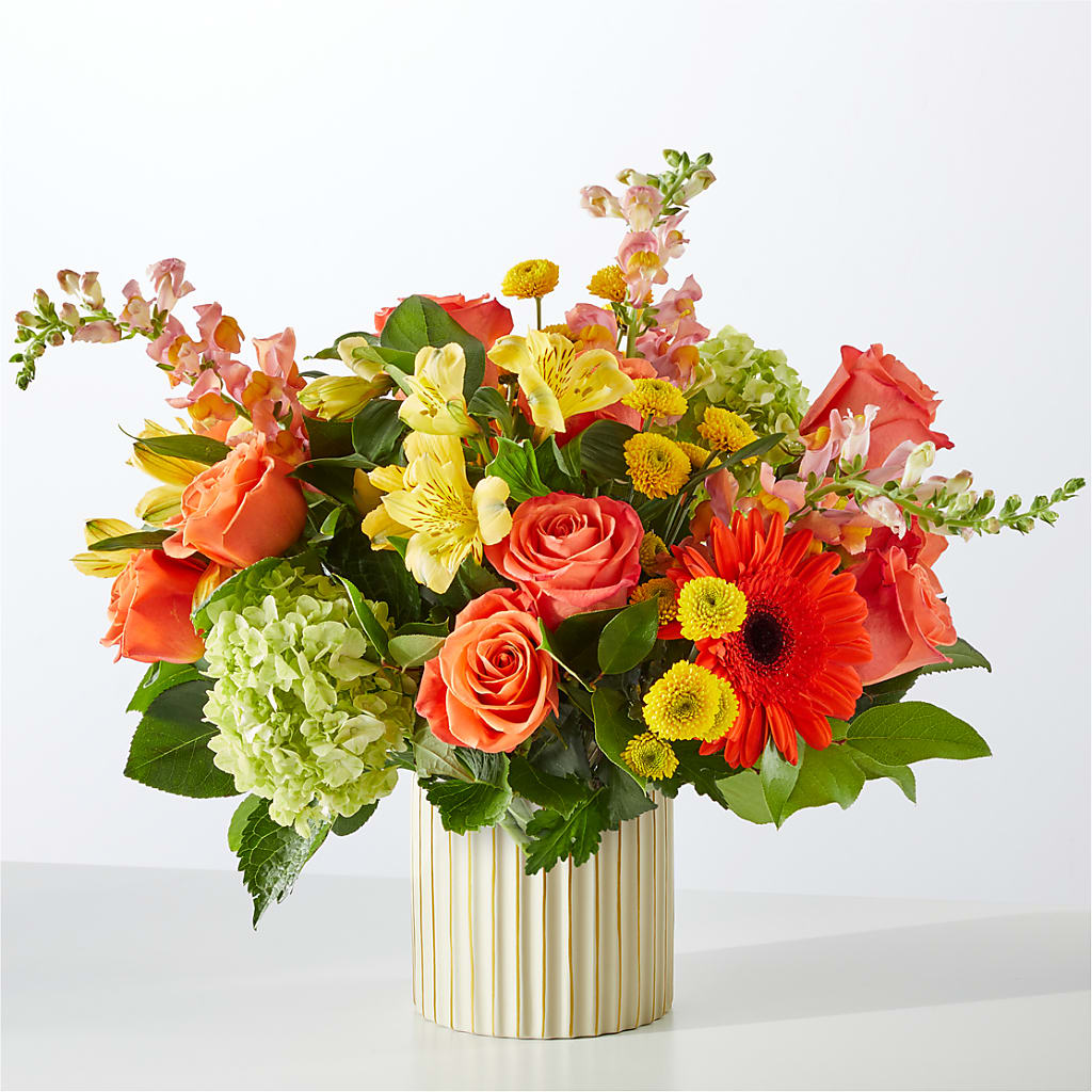 Autumn Sunshine Bouquet with Ivory Vase –  Rhodes Family Price Chopper, Branson MO