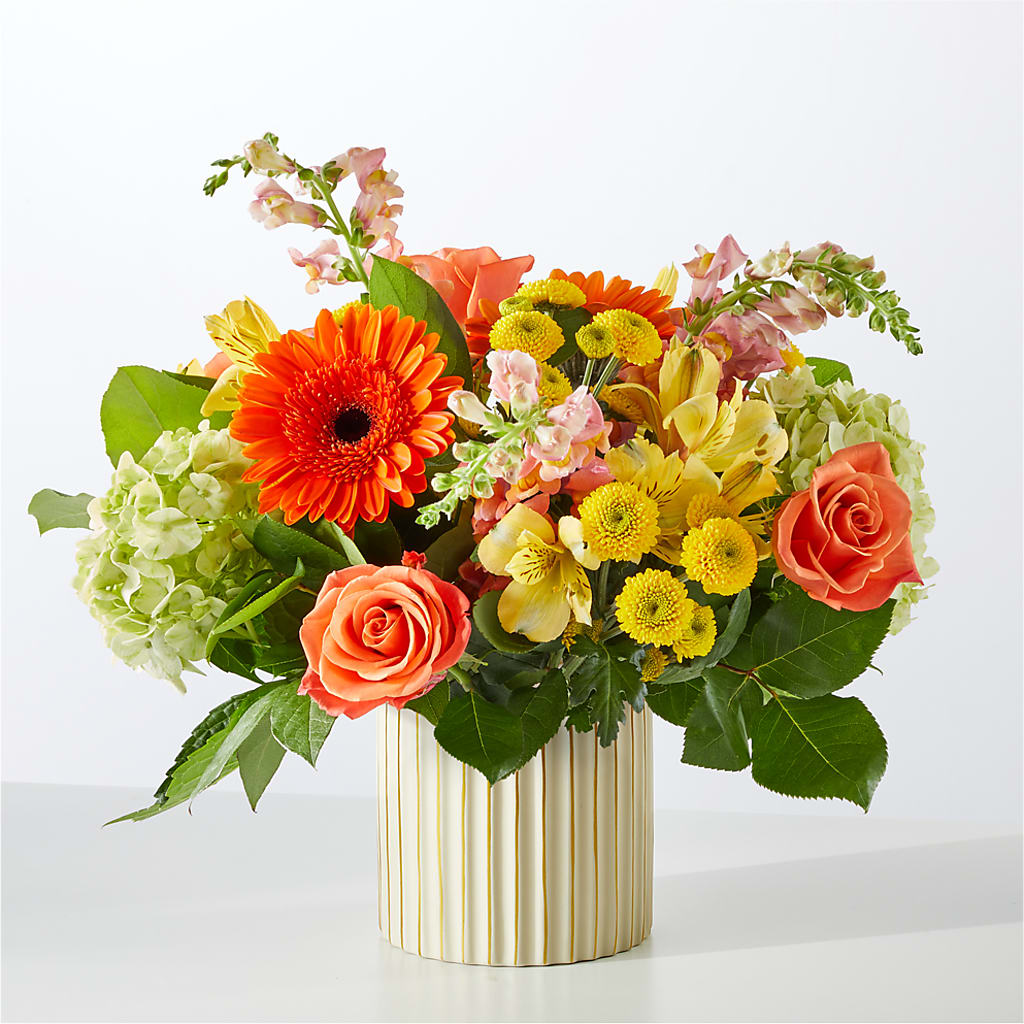 Autumn Sunshine Bouquet with Ivory Vase –  Rhodes Family Price Chopper, Branson MO
