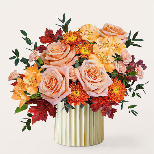 Spiced Latte Bouquet with Ivory Vase –  Rhodes Family Price Chopper, Branson MO