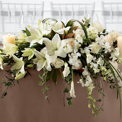 White Linen Arrangement –  Rhodes Family Price Chopper, Branson MO
